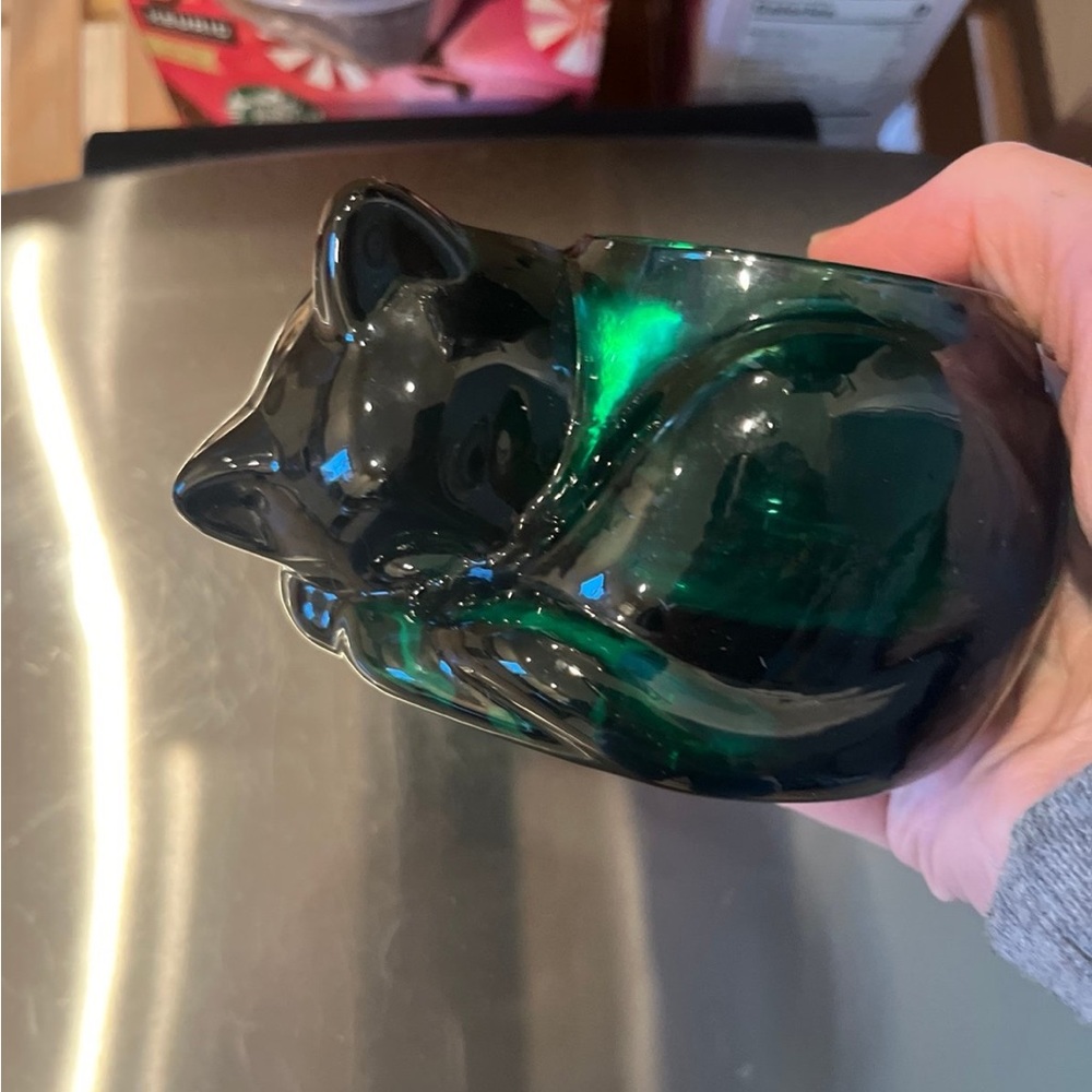 Indiana Glass candle lite Cat